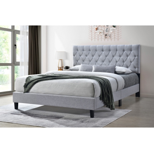 QUEENSONS  New York Bed (Queen) (Fabric Grey)