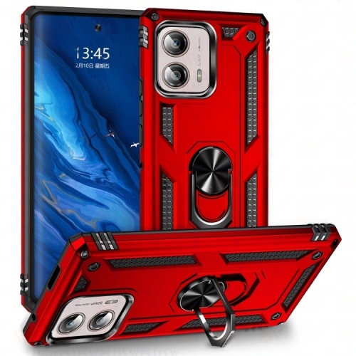 Image 1 de 4.. [CSmart] Étui anti-chute hybride magnétique rigide avec anneau pour Motorola Moto Edge+ plus 2023, rouge