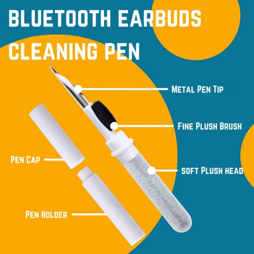 BATTPIT Earbuds Cleaning Pen, 3 in 1 Earbuds Cleaning Kit for Cleaning The Earwax, Earphones Cleaner, Dust in Earphone, Portable and Wide Use for