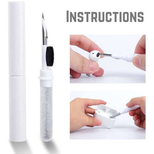 BATTPIT Earbuds Cleaning Pen, 3 in 1 Earbuds Cleaning Kit for Cleaning The Earwax, Earphones Cleaner, Dust in Earphone, Portable and Wide Use for