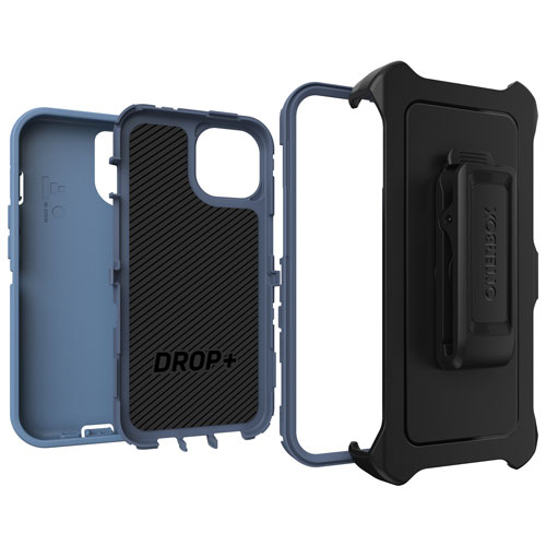 Étui rigide ajusté Defender d'OtterBox pour iPhone 15/14/13 - Bleu