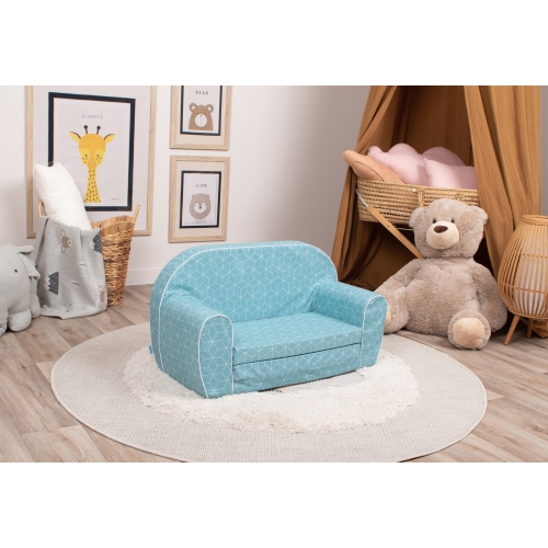 Delsit Kids Couch for Toddlers - 2 in 1 Convertible Foam Sofa to Lounger, Comfy Flip Out Lounge Chair for Children, Made in Europe