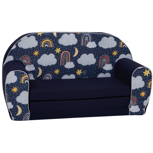 Canapé d'enfant Delsit pour tout-petits - divan convertible en mousse 2 en 1, fauteuil confortable rabattable pour enfants, fabriqué en Europe