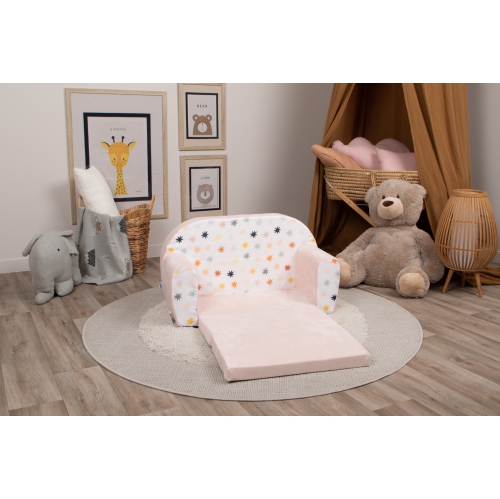 Delsit Kids Couch for Toddlers - 2 in 1 Convertible Foam Sofa to Lounger, Comfy Flip Out Lounge Chair for Children, Made in Europe