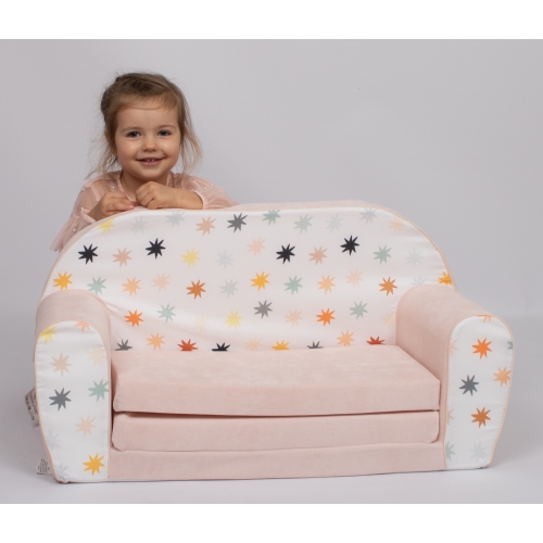 Delsit Kids Couch for Toddlers - 2 in 1 Convertible Foam Sofa to Lounger, Comfy Flip Out Lounge Chair for Children, Made in Europe