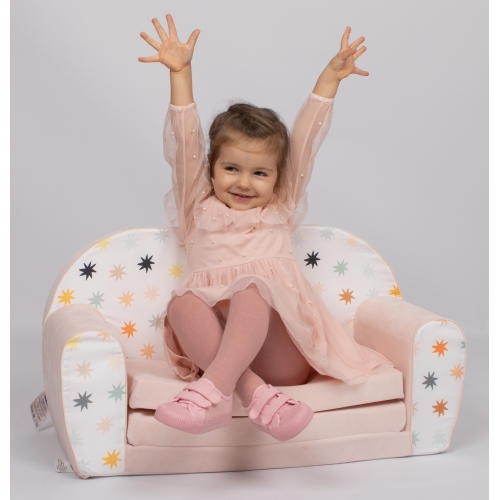 Delsit Kids Couch for Toddlers - 2 in 1 Convertible Foam Sofa to Lounger, Comfy Flip Out Lounge Chair for Children, Made in Europe