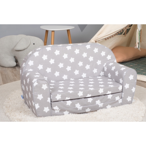 Delsit Kids Couch for Toddlers - 2 in 1 Convertible Foam Sofa to Lounger, Comfy Flip Out Lounge Chair for Children, Made in Europe