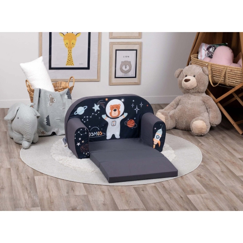 Delsit Kids Couch for Toddlers - 2 in 1 Convertible Foam Sofa to Lounger, Comfy Flip Out Lounge Chair for Children, Made in Europe