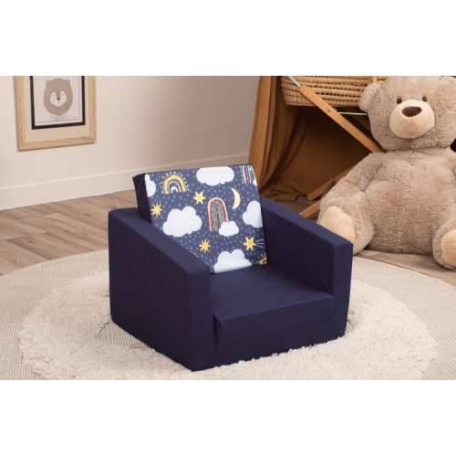 Delsit Kids Couch for Toddlers - 2 in 1 Convertible Foam Armchair to Lounger, Comfy Flip Out Lounge Chair, Sofa for Children, Made in Europe