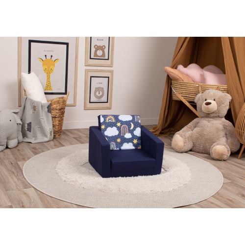 Delsit Kids Couch for Toddlers - 2 in 1 Convertible Foam Armchair to Lounger, Comfy Flip Out Lounge Chair, Sofa for Children, Made in Europe