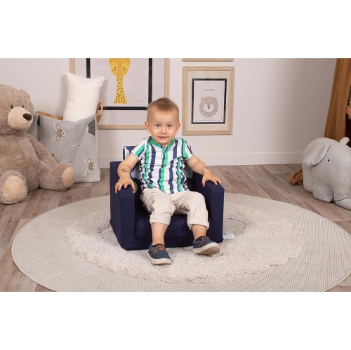 Delsit Kids Couch for Toddlers - 2 in 1 Convertible Foam Armchair to Lounger, Comfy Flip Out Lounge Chair, Sofa for Children, Made in Europe