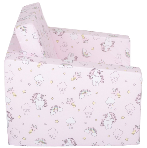 Canapé pour enfants Delsit - fauteuil en mousse convertible 2-en-1, fauteuil confortable rabattable, canapé pour enfants, fabriqué en Europe