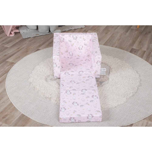 Canapé pour enfants Delsit - fauteuil en mousse convertible 2-en-1, fauteuil confortable rabattable, canapé pour enfants, fabriqué en Europe