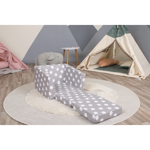 Canapé pour enfants Delsit - fauteuil en mousse convertible 2-en-1, fauteuil confortable rabattable, canapé pour enfants, fabriqué en Europe