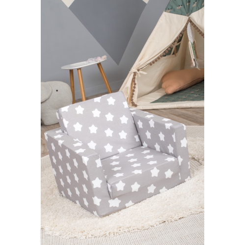 Canapé pour enfants Delsit - fauteuil en mousse convertible 2-en-1, fauteuil confortable rabattable, canapé pour enfants, fabriqué en Europe