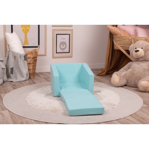 Canapé pour enfants Delsit - fauteuil en mousse convertible 2-en-1, fauteuil confortable rabattable, canapé pour enfants, fabriqué en Europe