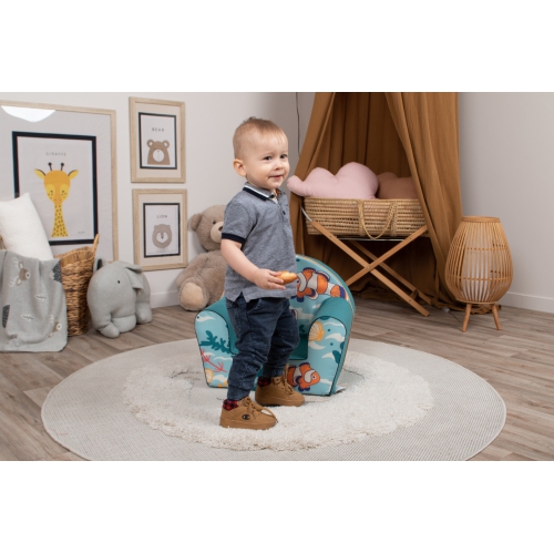 Delsit Kids Couch for Toddlers - Comfy Armchair for Children, Lightweight Foam Sofa and Reading Chair with Removable Cover, Made in Europe