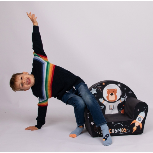 Delsit Kids Couch for Toddlers - Comfy Armchair for Children, Lightweight Foam Sofa and Reading Chair with Removable Cover, Made in Europe