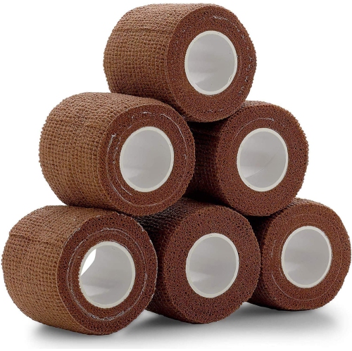 Self Adherent Cohesive Tape - 2" x 5 Yards, 12 Pack Self Adhesive Bandage Rolls & Sports Athletic Wrap for Ankle, Wrist, Knee Sprains and Swelling