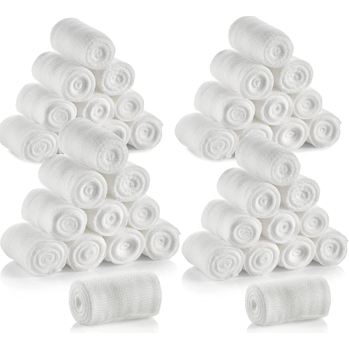 Gauze Bandage Rolls - 4 Yards Per Roll of Medical Grade Gauze Bandage and Stretch Bandage Wrapping for Dressing All Types of Wounds and First Aid Kit