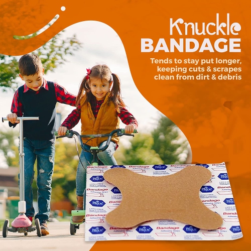 Flexible Knuckle Fabric Bandages - 50 Count Box of Flex Fabric Adhesive Bandages Knuckle Bandages for Finger Care and to Protect Wounds