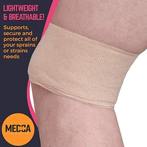 Self Adherent Cohesive Tape -1” 2" 3" x 5 Yards, (Light Tan) Self Adhesive Bandage Rolls & Sports Athletic Wrap for Ankle, Wrist, Sprains