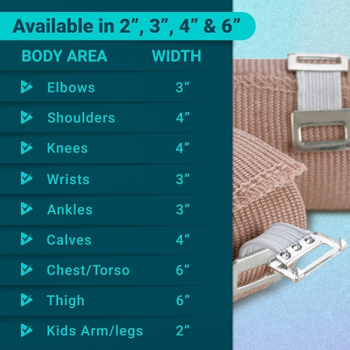 MEDca Elastic Compression Bandage Wrap - First Aid Bandages Roll Measures 2", 3", 4", 6" x 5 Ft with 4 Extra Hooks - Athletic Sports Stretch Wraps