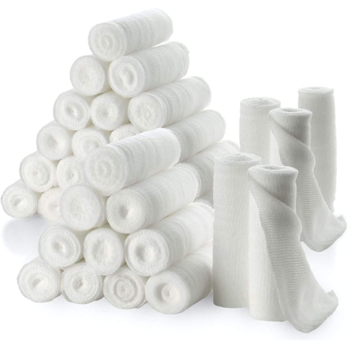 Gauze Bandage Rolls - 4 Yards Per Roll of Medical Grade Gauze Bandage and Stretch Bandage Wrapping for Dressing All Types of Wounds and First Aid Kit