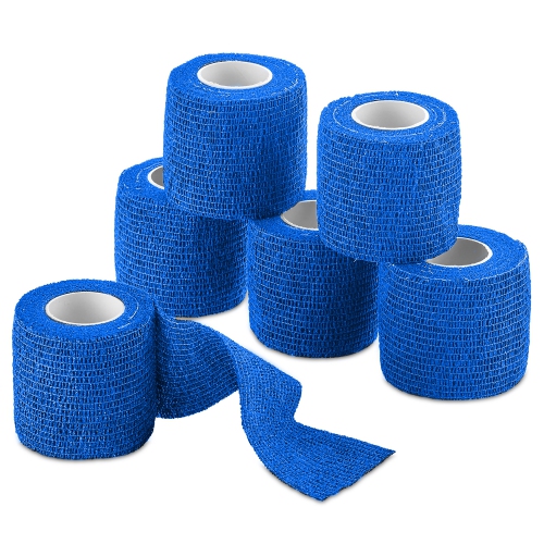 MEDCA  6 Pack, Self Adherent Cohesive Tape - 2” X 5 Yards, Self Adhesive Bandage Rolls & Sports Athletic Wrap for Ankle, Wrist, Knee Sprains And