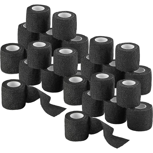 Vet Wrap - Self Adherent Wrap Cohesive Compression Bandage and Medical Gauze Bandage Roll Tape for Dogs, Cats, Horses, Black