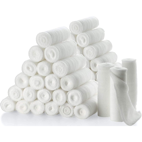 Gauze Bandage Rolls - 4 Yards Per Roll of Medical Grade Gauze Bandage and Stretch Bandage Wrapping for Dressing All Types of Wounds and First Aid Kit