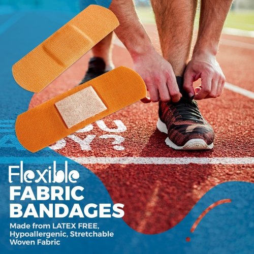 Flexible Fabric Bandages - Flex Fabric Adhesive Bandages Finger-Tip Bandages Knuckles and Thumb Bandages for Finger Care and to Protect