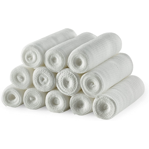 Gauze Bandage Rolls - 4 Yards Per Roll of Medical Grade Gauze Bandage and Stretch Bandage Wrapping for Dressing All Types of Wounds and First Aid Kit