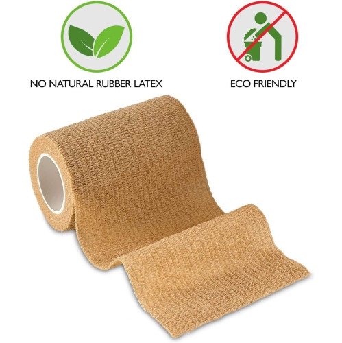 Self Adherent Wrap - Bulk Pack of 6, Athletic Tape Rolls and Sports Wraps, Self Cohesive Non-Woven Adhesive Bandage for Ankle Sprains & Swelling