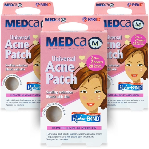 Acne Patch - Pimple Spot Treatment Hydrocolloid Bandages Absorbing Zit Cover Dots, Heart and Star Shapes by Medca
