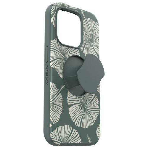 OtterBox OtterGrip Symmetry Fitted Hard Shell Case with MagSafe for iPhone 15 Pro - Green Leaf