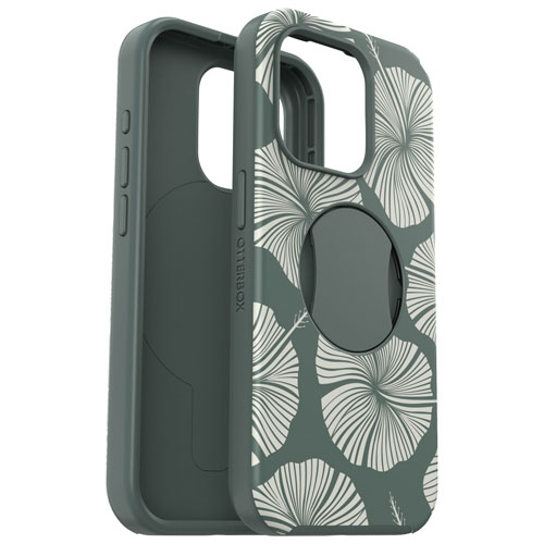 OtterBox OtterGrip Symmetry Fitted Hard Shell Case with MagSafe for iPhone 15 Pro - Green Leaf
