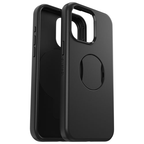 OtterBox OtterGrip Symmetry Fitted Hard Shell Case with MagSafe for iPhone 15 Pro Max - Black