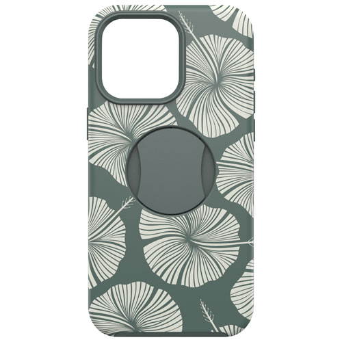 OtterBox OtterGrip Symmetry Fitted Hard Shell Case with MagSafe for iPhone 15 Pro Max - Green Leaf