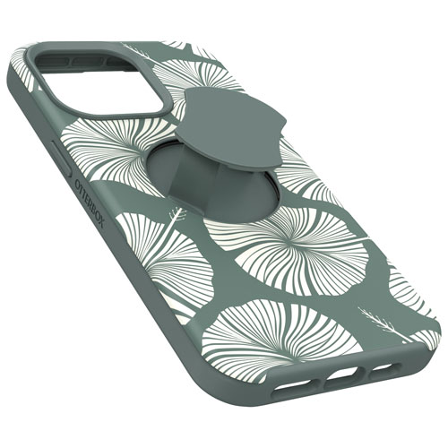 OtterBox OtterGrip Symmetry Fitted Hard Shell Case with MagSafe for iPhone 15 Pro Max - Green Leaf