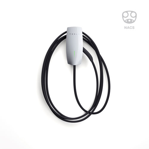 Tesla - Wall Connector Hardwired Electric Vehicle (EV) Charger - up to 48A - 24' – White