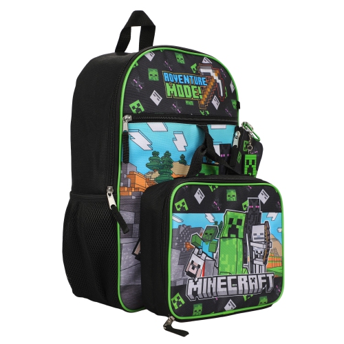 Minecraft Adventure Mode 5 Piece Kids 16" Backpack Set