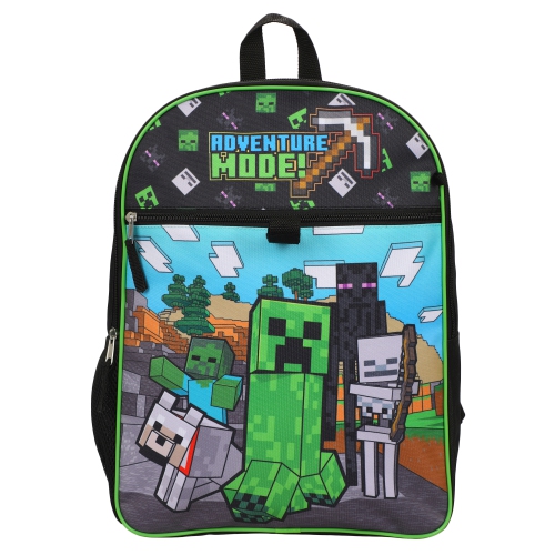 Minecraft Adventure Mode 5 Piece Kids 16" Backpack Set