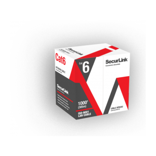 Securlink CAT6 CMR FT4, 1000FT,Black