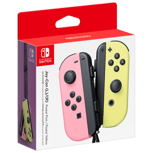 Nintendo Switch Left and Right Joy-Con Controllers - Pastel Pink/Pastel Yellow
