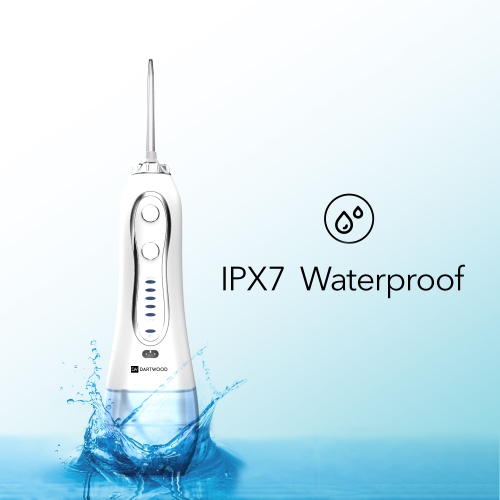 Dartwood Dental Cordless Oral Irrigator - Teeth Cleaning Kit - with Four Dental Tips and 10 Ounce Tank