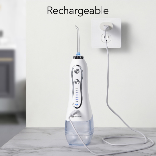 Dartwood Dental Cordless Oral Irrigator - Teeth Cleaning Kit - with Four Dental Tips and 10 Ounce Tank