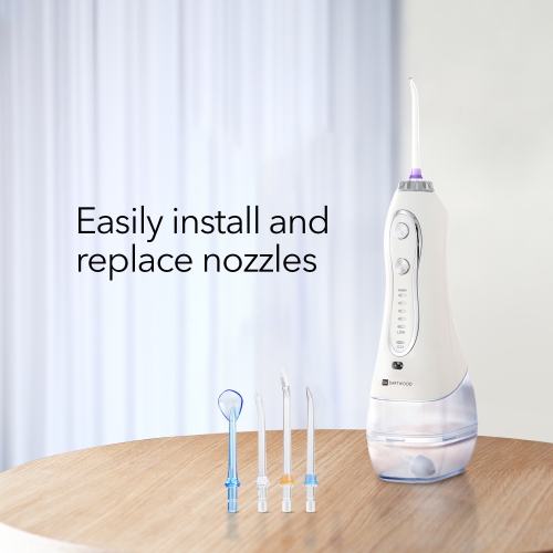 Dartwood Dental Cordless Oral Irrigator - Teeth Cleaning Kit - with Four Dental Tips and 10 Ounce Tank