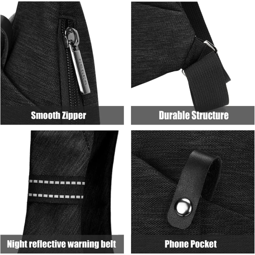 OSOCE Anti-Theft Waterproof Shoulder Backpack Sling Chest Crossbody Bag Cover Pack Rucksack Bicycle Sport