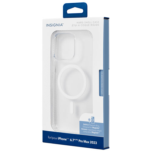 Insignia Fitted Hard Shell Case with MagSafe for iPhone 15 Pro Max - Clear